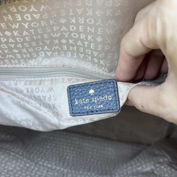 Kate Spade New York Large Gray Baxter Street Fernrose Pebbled Leather Tote Bag - Picture 11 of 16